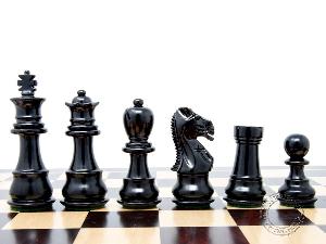 Ebonized / Boxwood Galaxy Staunton Wooden Chess Set Pieces King Height 3" - Triple Weighted