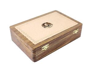 Wooden Chess Box for Storage of Rio Staunton Chess Pieces King Size - 4" in Golden Rosewood