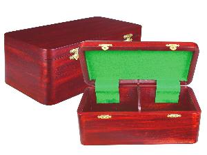 Wooden Chess Box for Storage of Pieces from King Size 4" to 4-1/2" in Mahogany Color