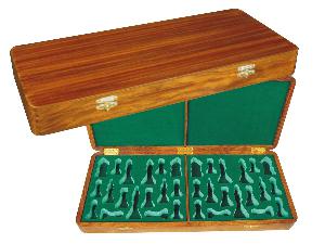 Wooden Presentation Box for Chess Pieces from King Size 3-3/4" to 4" Golden Rosewood