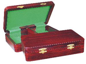 Wooden Chess Pieces Storage Box for King Size 3-1/2" to 3-3/4" Rosewood Colored
