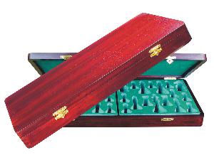 Wooden Presentation Box for Chess Pieces from King Size 3-3/4" to 4" Rosewood Colored