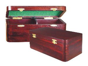 Wooden Chess Box for Storage of Pieces from King Size 3-1/2" to 3-3/4" in Rosewood Color