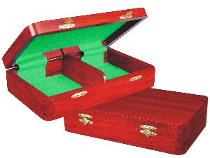 Wooden Chess Pieces Storage Box for King Size 4" to 4-1/2" Mahogany Colored