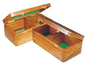 Wooden Chess Box for Storage of Pieces from King Size 4-3/4" to 5" in Golden Rosewood