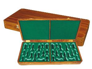 Wooden Presentation Box for Chess Pieces from King Size 4" to 4-1/2" Golden Rosewood