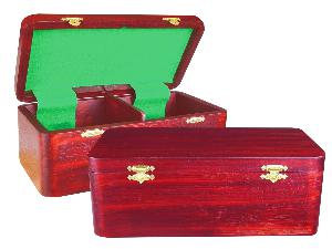 Wooden Chess Box for Storage of Pieces from King Size 3" to 3-1/2" in Mahogany Color