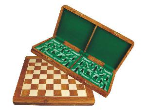 Wooden Folding Chess Board Golden Rosewood/Maple 18"