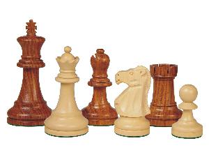 Supreme Staunton Wood Chess Pieces Golden Rosewood/Boxwood 3-3/4"