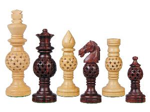 Globe Design Artistic Wood Chess Set Pieces Rosewood/Boxwood 4-1/4"