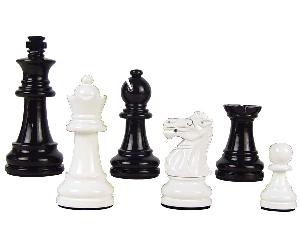 Wood Chess Set Pieces Empire Staunton King Size 3" Black/Ivory Color 