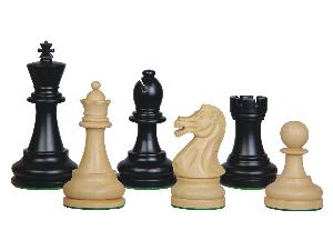 Sovereign Staunton Wood Chess Pieces Ebonized/Boxwood 4"
