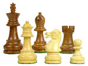 Chess Set Pieces Sovereign Staunton 3-1/4" Golden Rosewood/Boxwood
