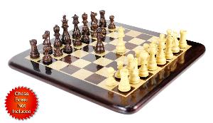 Wenge/Boxwood Chess Set Pieces Galaxy Staunton 3" (76 mm) + 2 Extra Queens - Triple Weighted