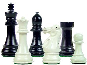 Perfect Tournament Chess Set Pieces Imperial Staunton Black/Ivory 4"