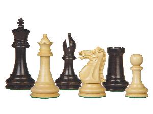 Tournament Chess Pieces Wooden Monarch Staunton Ebony/Boxwood 4"