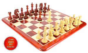 Bud Rosewood/Boxwood Chess Set Pieces Encore Staunton 4.5" + 2 Extra Queens