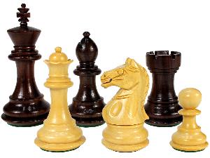 Fierce Knight Wooden Chess Pieces King Size 3" Rosewood/Boxwood