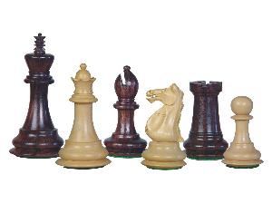 Wood Chess Set Pieces Majestic Staunton Rosewood/Boxwood 4"