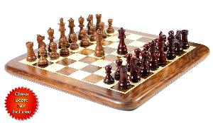 Bud Rosewood/Mahogany Wood Chess Set Pieces Galaxy Staunton 3" + 2 Extra Queens
