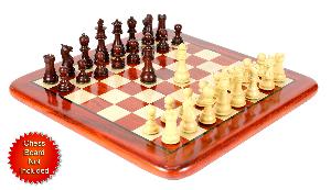 Bud Rosewood / Boxwood Chess Set Pieces Galaxy Staunton 3" (76 mm) + 2 Extra Queens - Triple Weighted