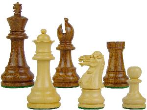Wood Chess Set Pieces Monarch Staunton King Size 3-1/2" Golden Rosewood/Boxwood