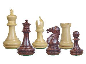 Emperor Staunton Wooden Chess Pieces Rosewood/Boxwood 4"