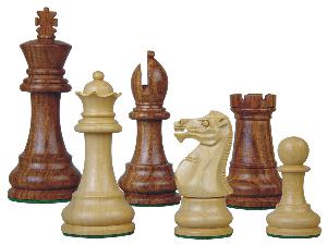 Tournament Chess Pieces Wooden Monarch Staunton Golden Rosewood/Boxwood 3-3/4"
