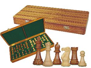 Imperial Staunton Chess Set Pieces 4" & Wooden Presentation Storage Box Golden Rosewood