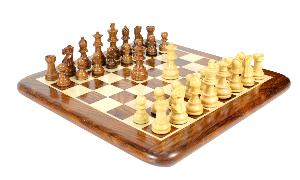Golden Rosewood/Boxwood Unique Staunton Wooden Chess Set Pieces King size 3" - Double Weighted