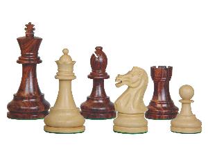 Sovereign Staunton Wood Chess Pieces Rosewood/Boxwood 4"