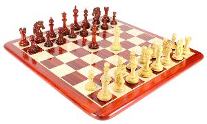 Bud Rose Wood Encore Staunton Wooden Chess Set Pieces 4.5" + 23" Matching Board + Box