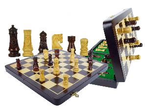 Medieval Design Weighted Chess Set 3" & 16" Folding Chess Board Rosewood/Maple