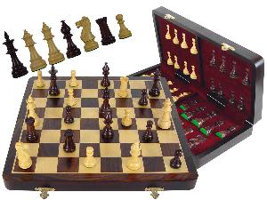 Wood Chess Set Victorian Staunton 3-1/2" & 16" Folding Chess Board/Box Rosewood/Maple