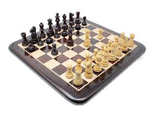 Ringy Rosewood / Boxwood Chess Set Pieces Galaxy Staunton 3" + 15" Flat Chess Board