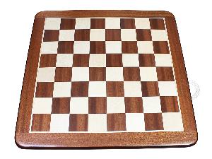 Flat Wooden Chess Board Sapele Wood 24" - Square Size - 2.50" (63.5 mm) - Rounded Corners