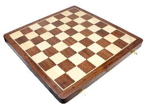 21" Folding Chess Board in Sapele Wood with Engraved Algebraic Notations - Square Size 2.25 inch