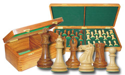 Wooden Chess Pieces with Storage Box