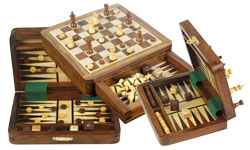 Wooden Magnetic Chess Backgammon Sets