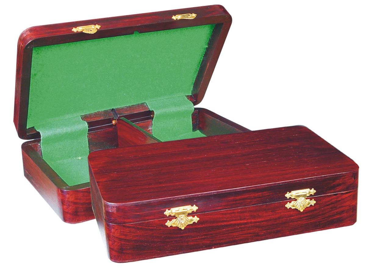 Wooden Chess Pieces Storage Box for King Size 3-1/2" to 3-3/4" Rosewood Colored