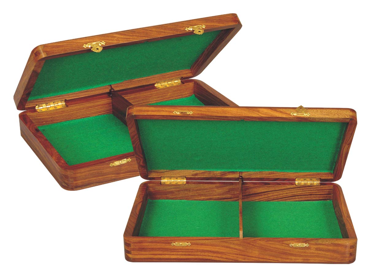 Wooden Chess Pieces Storage Box for King Size 3-1/2" to 3-3/4" Golden Rosewood