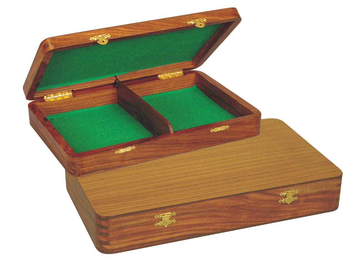 Wooden Chess Pieces Storage Box for King Size 4" to 4-1/2" Golden Rosewood