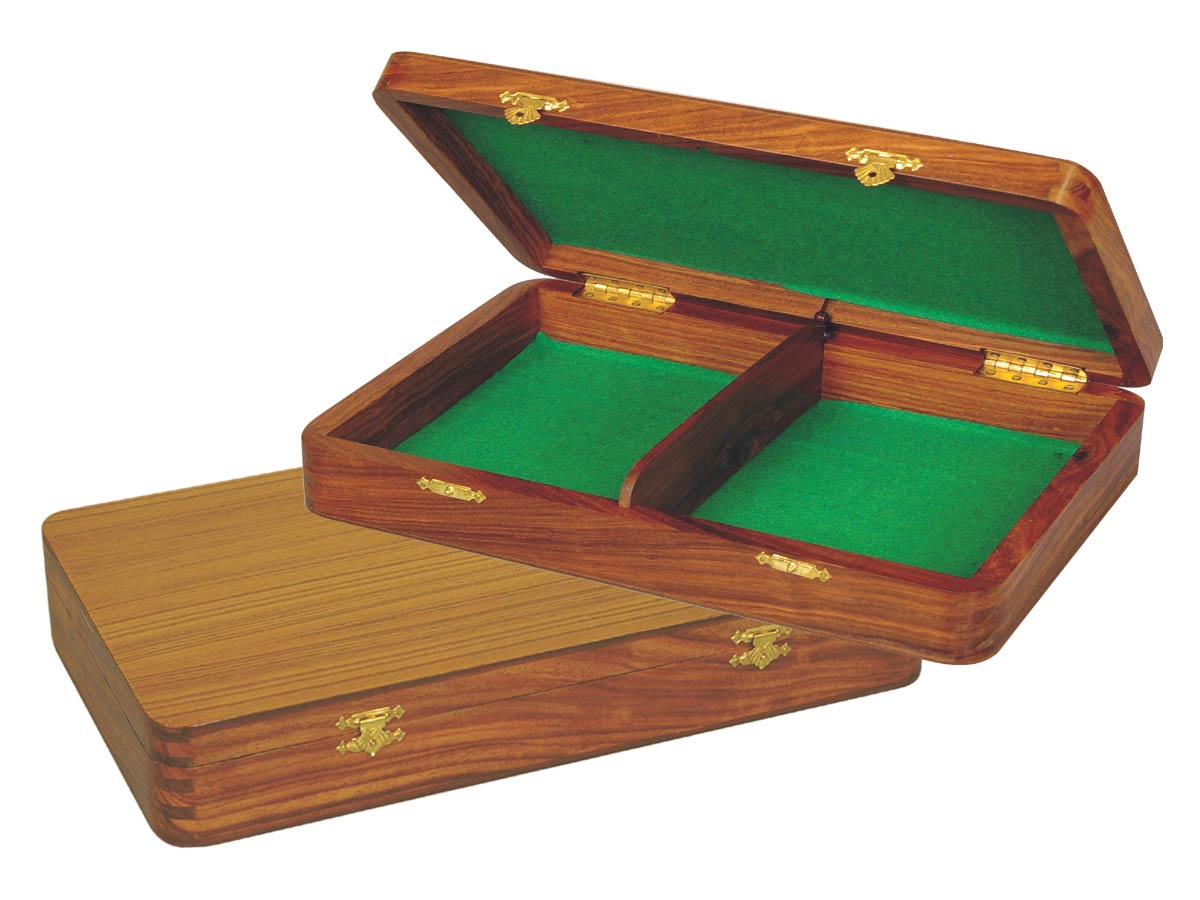 Wooden Chess Pieces Storage Box for King Size 3" to 3-1/2" Golden Rosewood