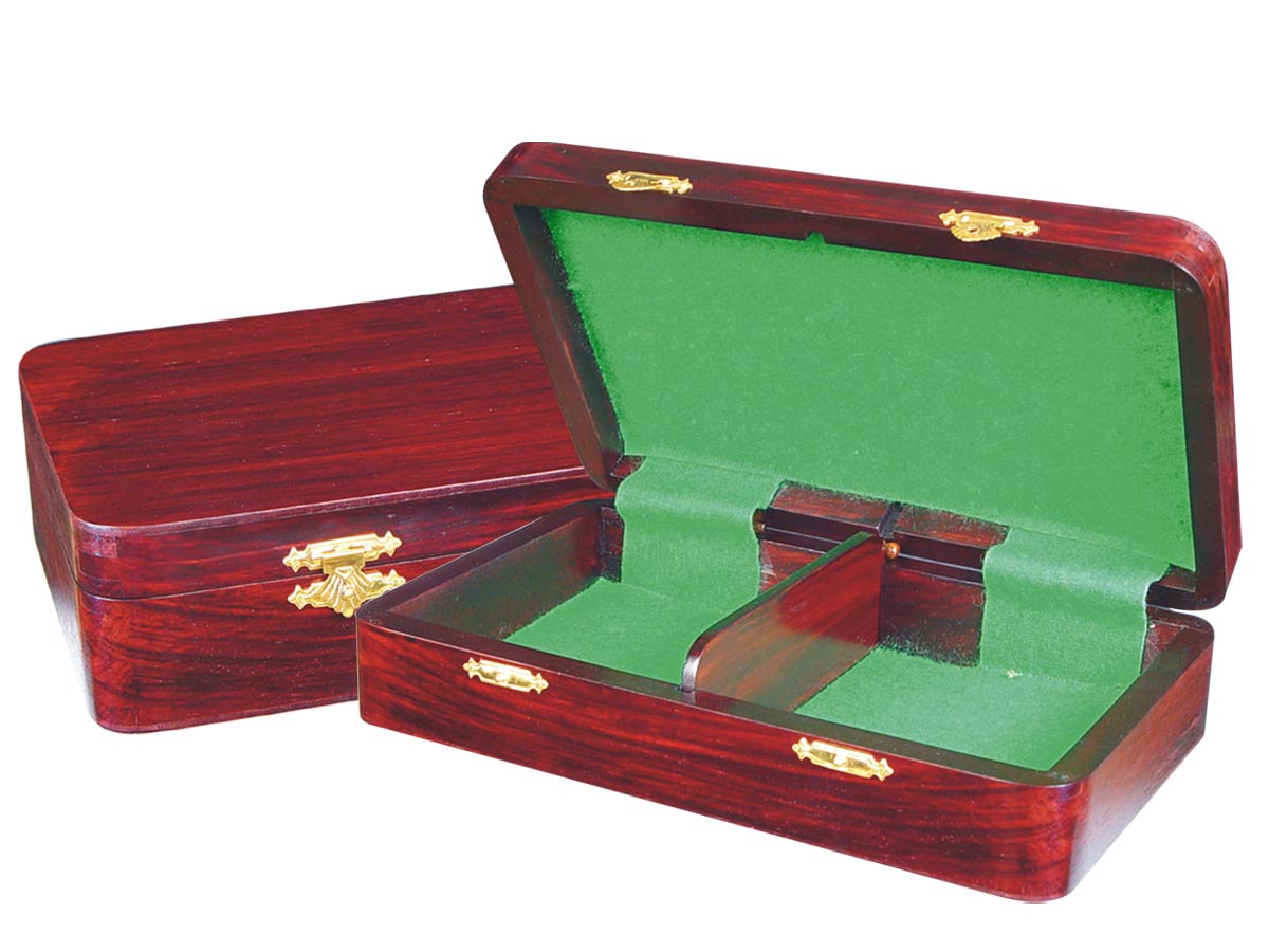 Wooden Chess Pieces Storage Box for King Size 4" to 4-1/2" Rosewood Colored