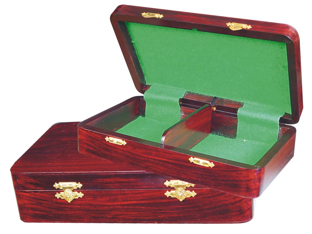Wooden Chess Pieces Storage Box for King Size 2-1/2" to 2-3/4" Rosewood Colored