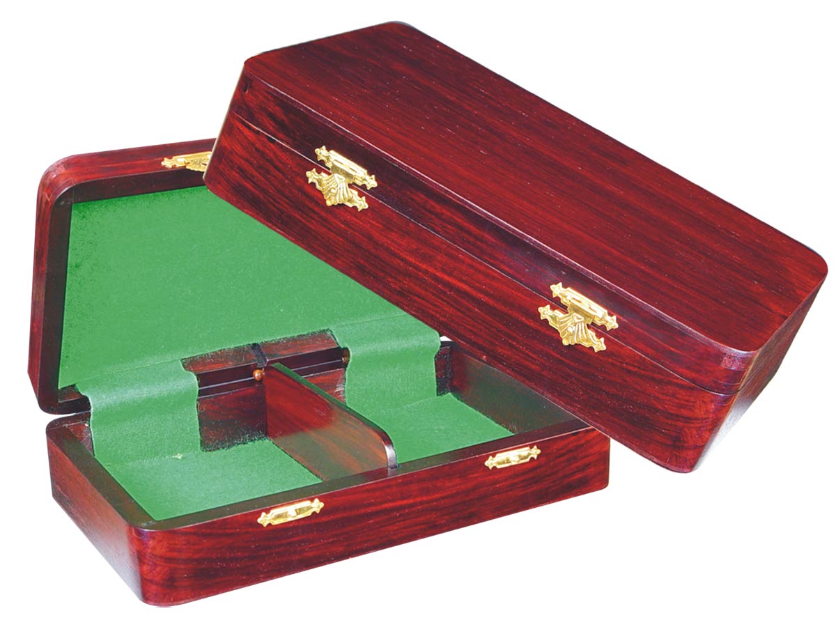 Wooden Chess Pieces Storage Box for King Size 3" to 3-1/2" Rosewood Colored