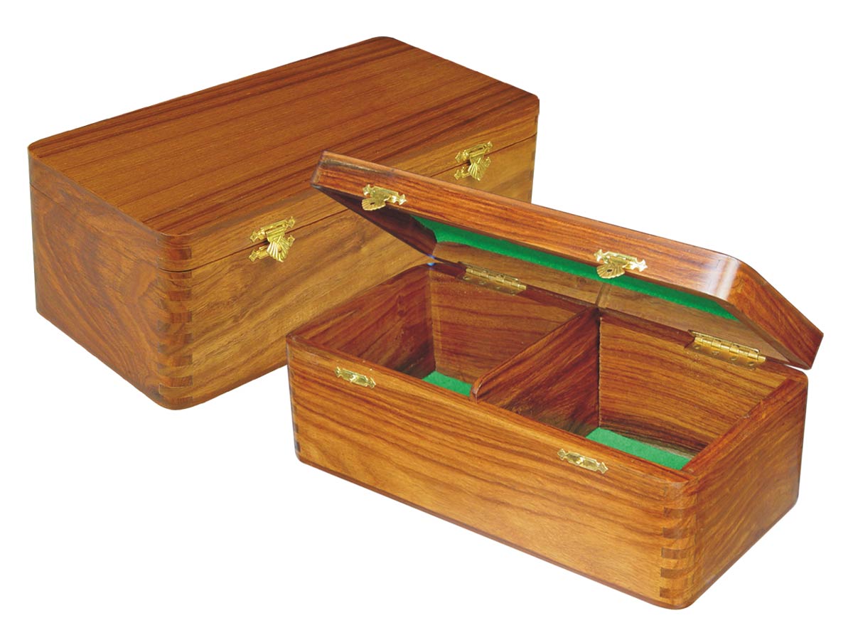 Wooden Chess Box for Storage of Pieces from King Size 2-1/2" to 2-3/4" in Golden Rosewood