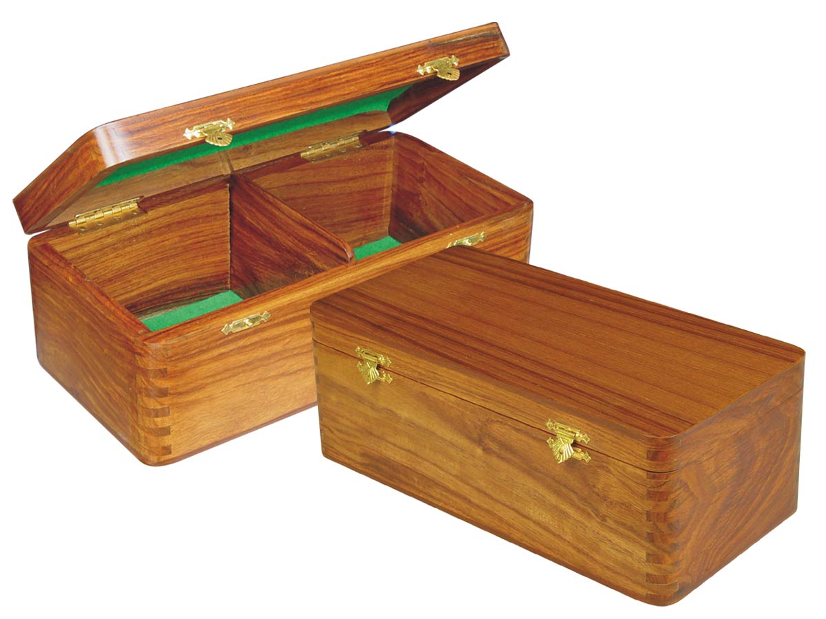 Wooden Chess Box for Storage of Pieces from King Size 3" to 3-1/2" in Golden Rosewood