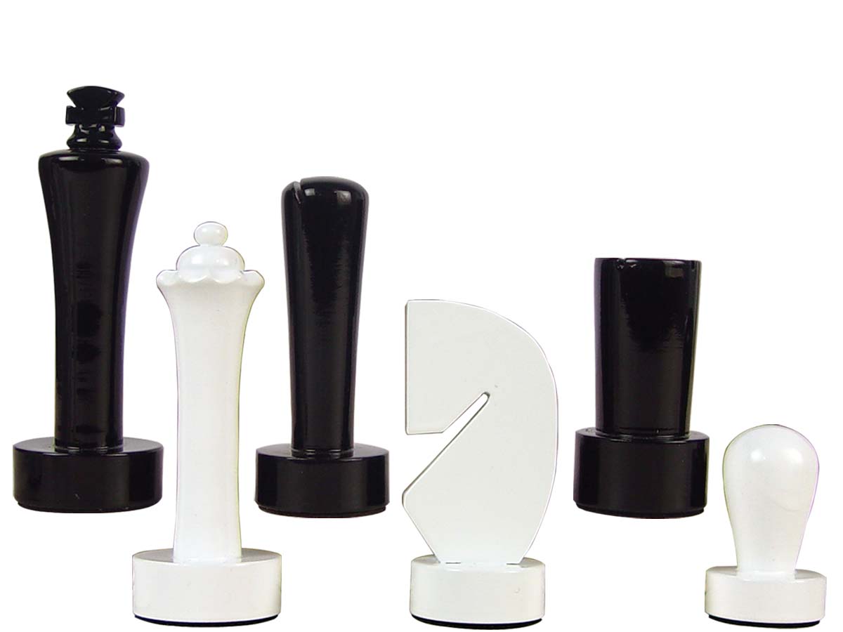 Artistic Berliner Wood Chess Set Pieces King Size 4" Black/Ivory Colored