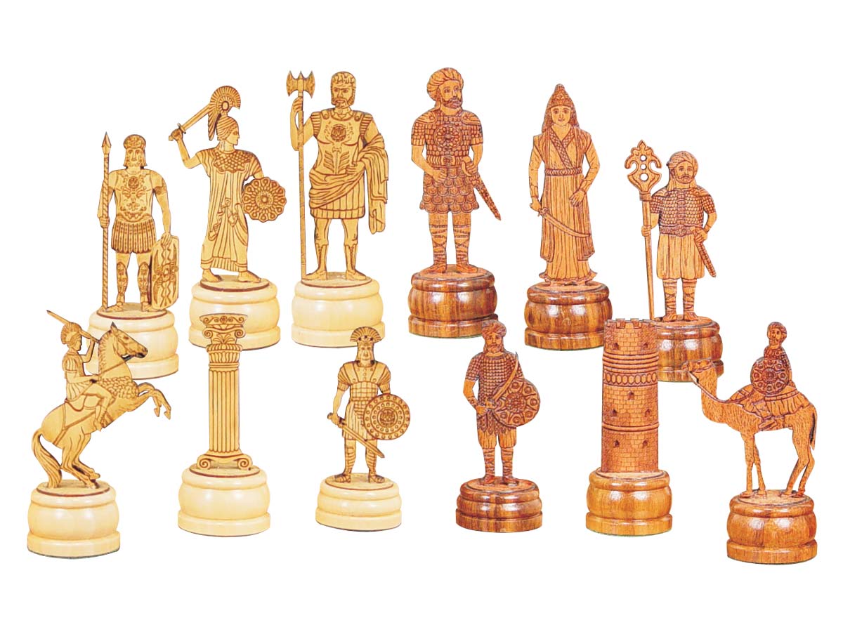 Roman Arabian Theme Chess Pieces 5" American Cherry/Boxwood
